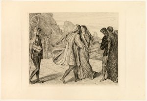 ¡Oh mi bello guerrero!, lámina cinco de Otelo de Théodore Chassériau