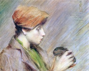 Suzanne Hoschedé con un conejo, 1891