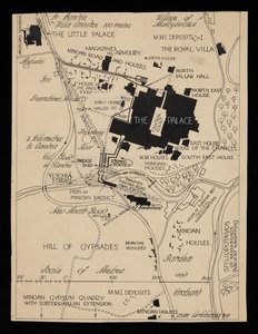 Plano de los edificios de Cnosos que rodean el palacio, hacia 1903