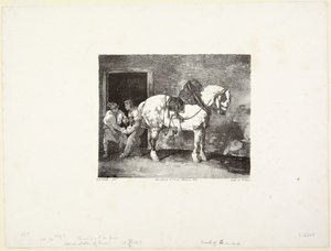 A  Horse being Shod (Caballo al que le están poniendo herraduras)