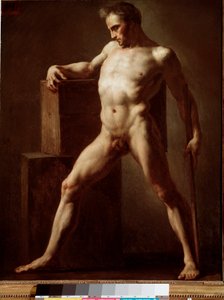 Academia. Estudio académico de cuerpo desnudo. Pintura de Jean Louis Théodore Géricault (1808-1812). Ruan, Museo de Bellas Artes de Theodore Gericault