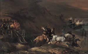 Artillería en avance de Theodore Gericault