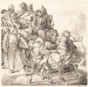 Carro lleno de soldados heridos de Theodore Gericault