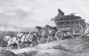 Carro de carbón tirado por caballos, 1822 de Theodore Gericault