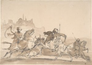 Combate de jinetes orientales de Theodore Gericault