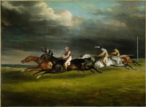 Carrera de caballos (El derby de 1821 en Epsom) de Theodore Gericault