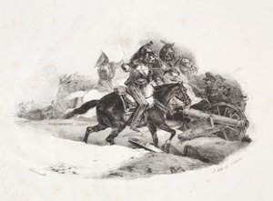 Coraceros cargando una batería de artillería de Theodore Gericault