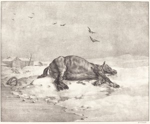 Caballo muerto de Theodore Gericault