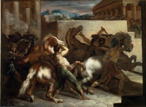 Carreras de caballos libres en Roma de Theodore Gericault
