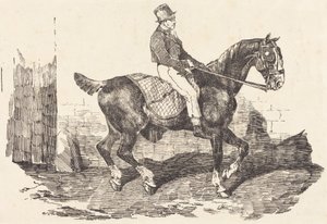Palefreno montado en un caballo de carruaje (Cheval de carrosse monte par un palfrenier) de Theodore Gericault