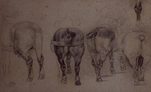 Caballos con arneses de Theodore Gericault