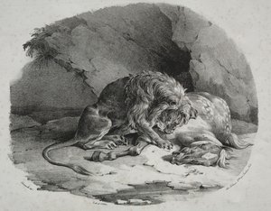Caballo devorado por un león, 1823