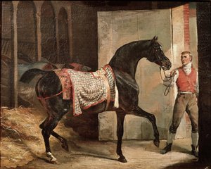 Caballo saliendo del establo de Theodore Gericault