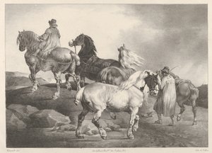 Caballos conducidos a una feria de Theodore Gericault