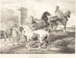 Caballos yendo a una feria