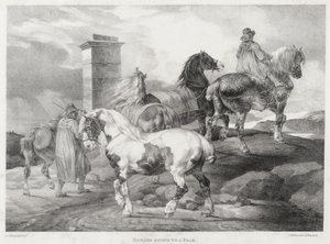 Caballos de camino a una feria de Theodore Gericault
