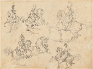 Caballos y jinetes (anverso); Caballos (reverso)