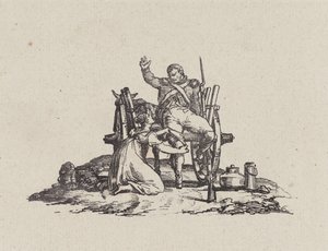 La lechera y el veterano (The Milkmaid and the Veteran) de Theodore Gericault
