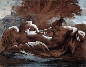 Leda y el cisne. Dibujo de Théodore Géricault (1791-1824) de Theodore Gericault