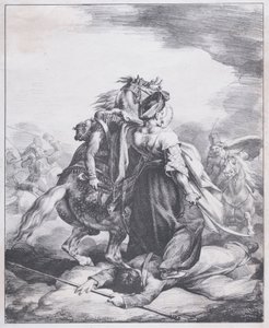 Un mameluco defiende a un trompetista herido de Theodore Gericault