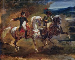 Napoleón Bonaparte dando orden a un oficial superior, pintura atribuida a Théodore Géricault de Theodore Gericault