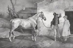 Caballo Viejo en la Puerta de una Posada de Theodore Gericault