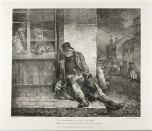 Pity the Sorrows of a Poor Old Man!... 1821 (litografía en negro sobre papel marfil) de Theodore Gericault