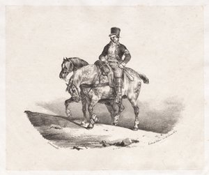 Cartero o Dos caballos enganchados, 1823 de Theodore Gericault