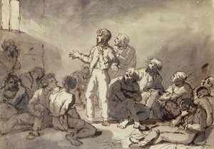 Prisioneros en una celda de Theodore Gericault