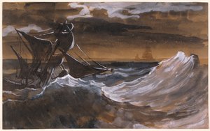 Velero en un mar embravecido de Theodore Gericault