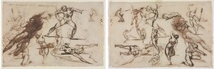 Hoja de bocetos (recto) Hoja de bocetos (verso) de Theodore Gericault
