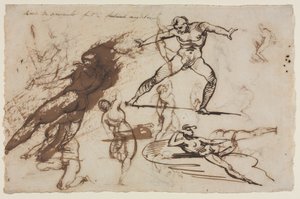 Hoja de bocetos (anverso) Hoja de bocetos (reverso) de Theodore Gericault