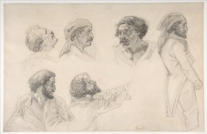 Seis bocetos para «La balsa de la Medusa», de Corréard y Savigny de Theodore Gericault