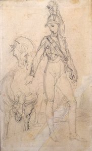 Estudio de un dragón y su caballo de Theodore Gericault