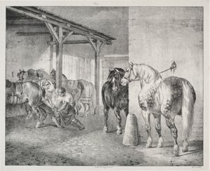 El cobertizo del herrero de Theodore Gericault