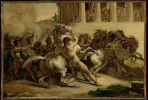 La carrera de los caballos sin jinete de Theodore Gericault