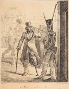 El centinela suizo en el Louvre (Le factionnaire Suisse au Louvre) de Theodore Gericault