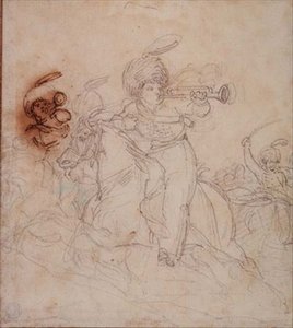 Trompetistas tocando la carga de Theodore Gericault
