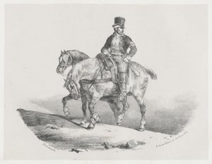 Un postillón o Los dos caballos enjaezados (A Postilion or The Two Harnessed Horses) de Theodore Gericault