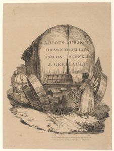Una carretilla enganchada (Título de la serie inglesa) [A Hitched Wagon or A Horse-Drawn Cart (Página de título de la serie inglesa)] de Theodore Gericault