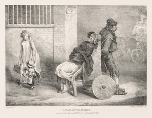 Varios temas dibujados de la vida y en piedra: Una mujer paralítica, 1821 de Theodore Gericault