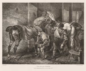 Varios temas dibujados de la vida y en piedra: El herrador inglés, 1821 de Theodore Gericault