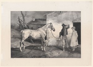 Un caballo viejo a la puerta de una posada (An Old Horse at the Door of an Inn) de Theodore Gericault
