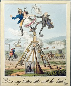 La justicia que regresa levanta su balanza, publicada por G. Humphrey, Londres, 1821 de Theodore Lane