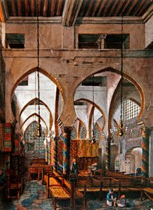 Interior de una sinagoga en Argel de Theodore Leblanc