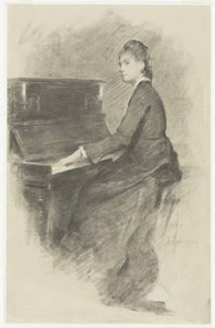 En el piano, ca. 1887