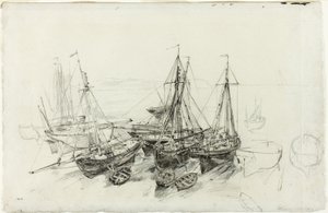 Barcos de pesca en Granville de Theodore Rousseau