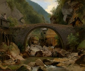 Arroyo de montaña en Auvernia, 1830 de Theodore Rousseau