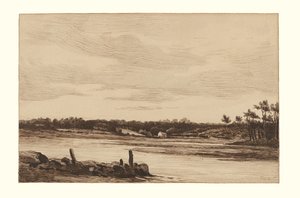 El río Loing al borde del bosque de Fontainebleau de Theodore Rousseau