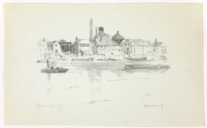 Battersea desde el río, marea baja de Theodore Roussel